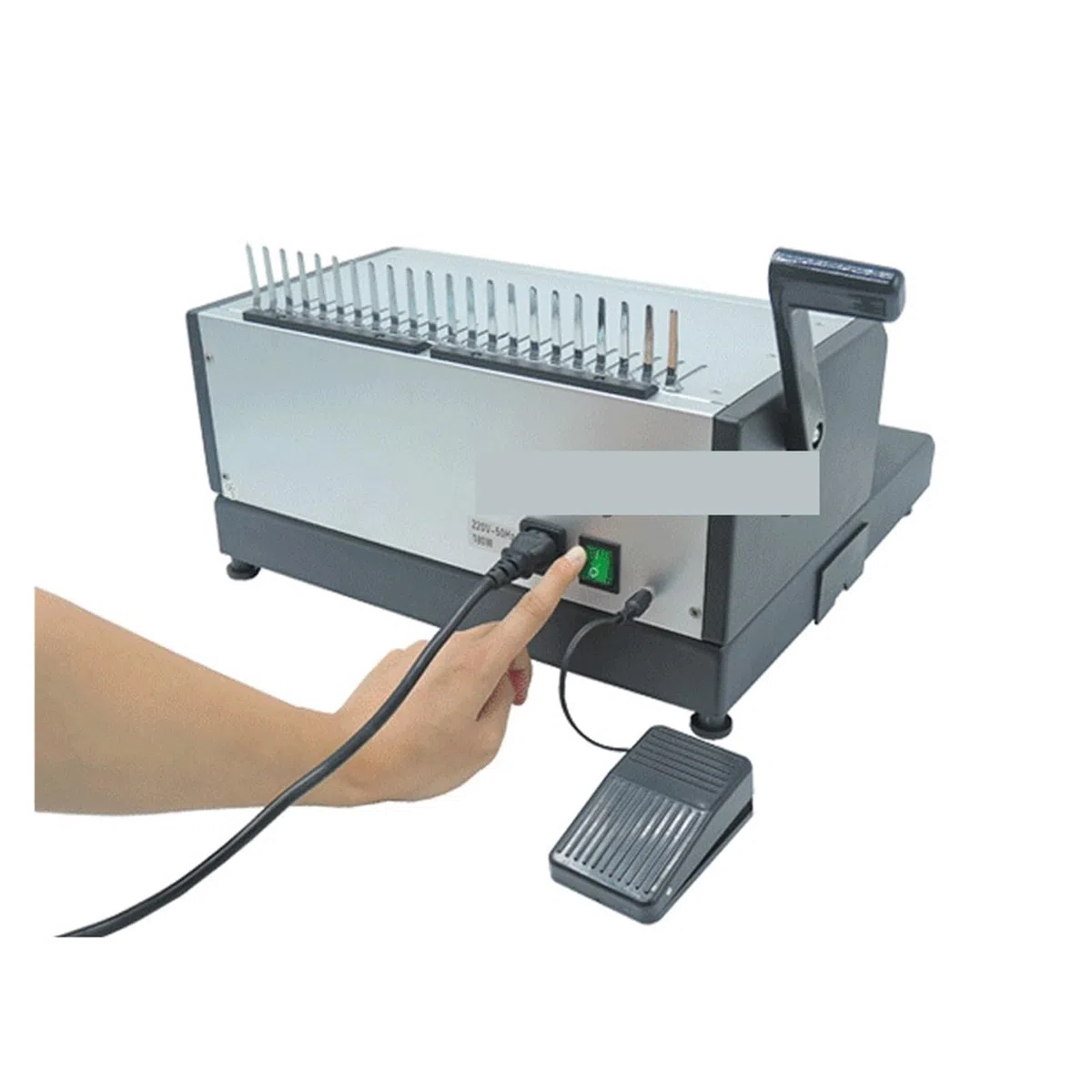 Bindegerät, Elektrische Kammbindemaschine im A4-Format EB-30 Elektrische Stanzmaschine 21 Löcher Gummiringclips Dual-Use-Bindemaschine