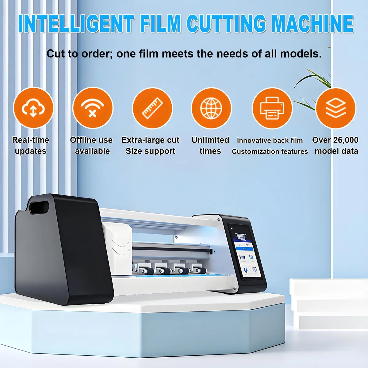 Automatische Folienschneidemaschine, Schneidemaschine Für Handy-Displayschutzfolien, Mit Touchscreen, Über 26.000 Integrierten Vorlagen, Geeignet Für Handys, Uhren Und Tablets.