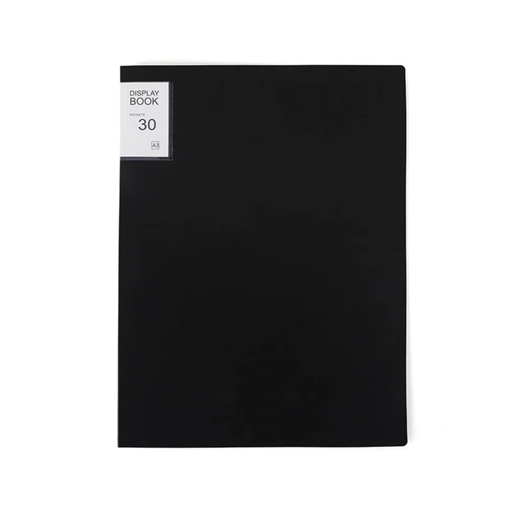 Mikankawa A3-Datei, vertikale Dokumentenmappe, 30 Seiten, für Diamantkunst, Poster, Blueprint, Testpapier, Malerei, Aufbewahrung (schwarz)