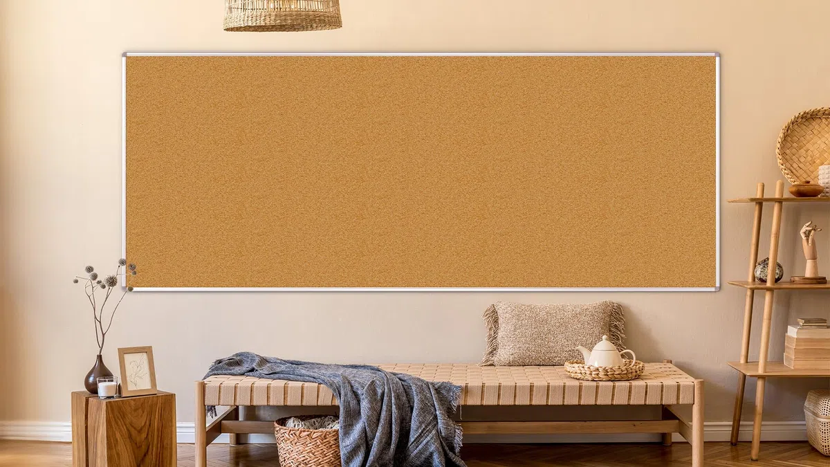 ALLboards Pinnwand mit Aluminiumrahmen 300x120cm, Korktafel Korkwand Pinnwand Kork