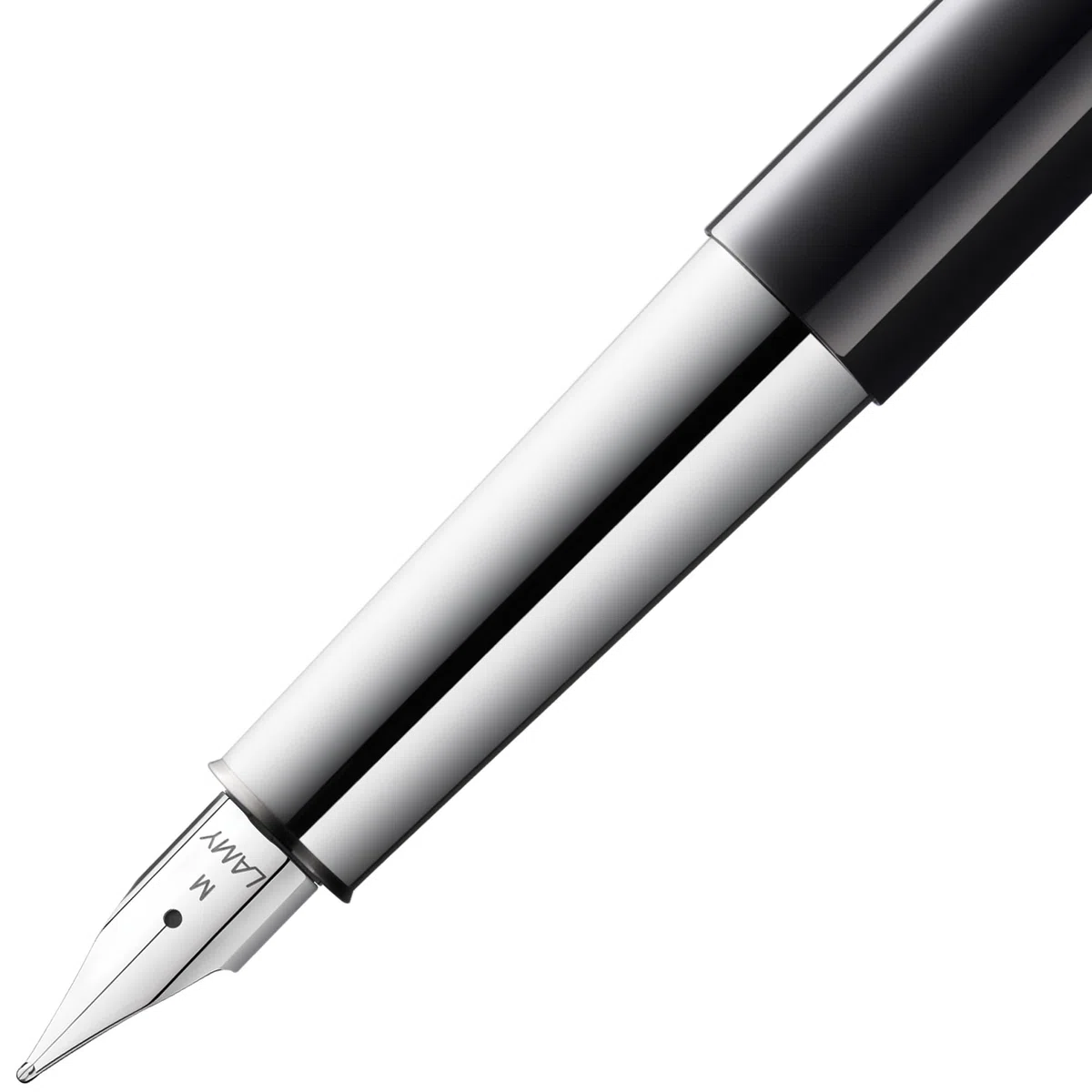 LAMY scala Füllhalter 079 - Füller mit polierter Glanzlackveredelung in der Farbe Schwarz / 14 kt. Goldfeder, partiell platiniert - Federstärke M
