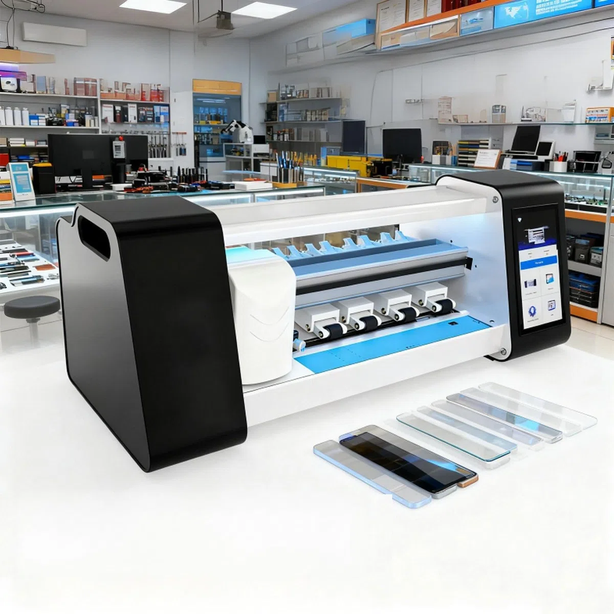 Schneidemaschine Für Handy-Displayschutzfolien | Hydrogel-Folienschneidemaschine Mit Wi-Fi-Funktion, Über 26.000 Integrierten Schablonen, 0,1 Mm Präzision, Geeignet Für Handys, Uhren Und Tablets.