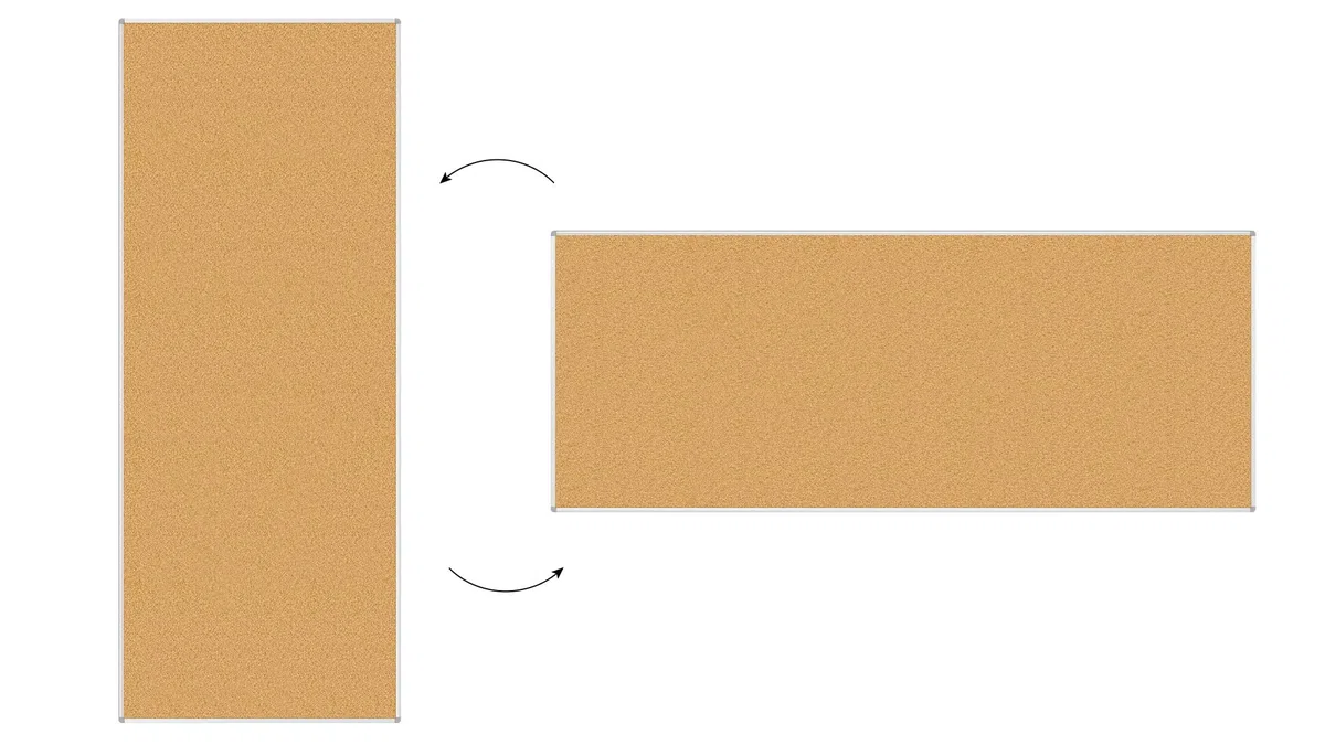 ALLboards Pinnwand mit Aluminiumrahmen 300x120cm, Korktafel Korkwand Pinnwand Kork