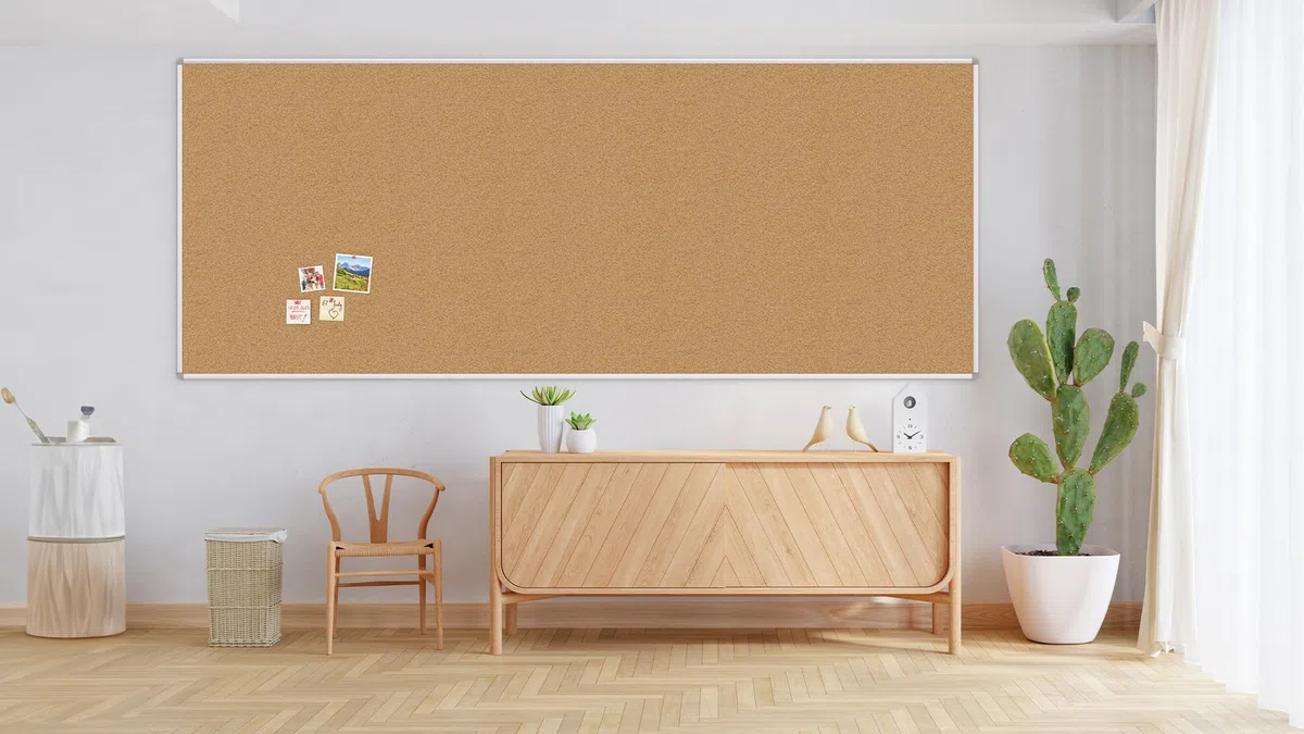 ALLboards Pinnwand mit Aluminiumrahmen 300x120cm, Korktafel Korkwand Pinnwand Kork