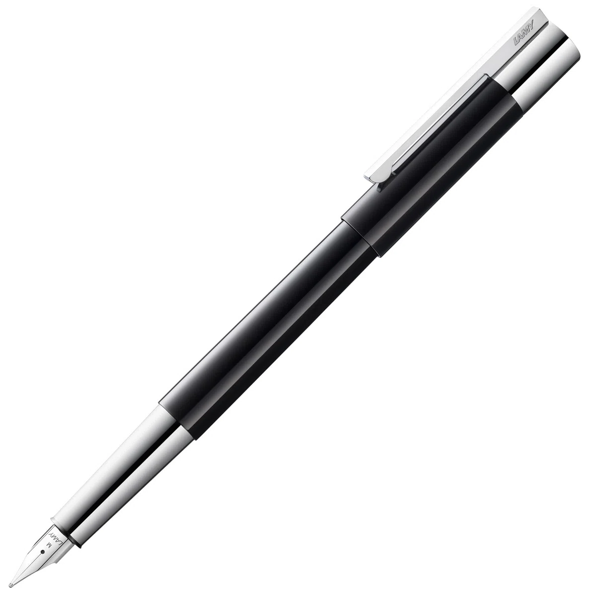 LAMY scala Füllhalter 079 - Füller mit polierter Glanzlackveredelung in der Farbe Schwarz / 14 kt. Goldfeder, partiell platiniert - Federstärke M