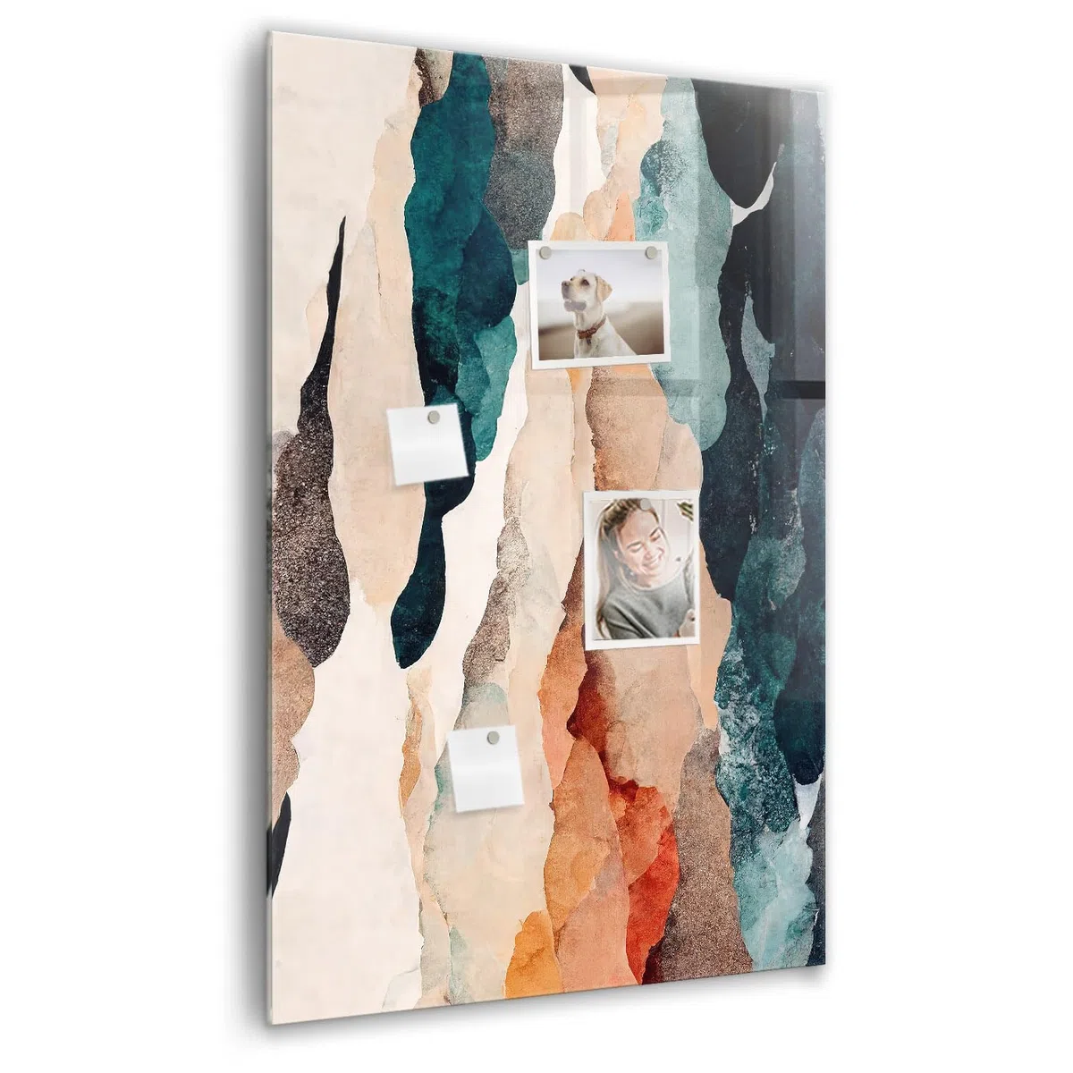 Magnettafel Glas vertikal | Premium Glasboard hochformat mit starken Magneten | Whiteboard beschreibbar & abwischbar - 60x90cm Abstrakte Flecken