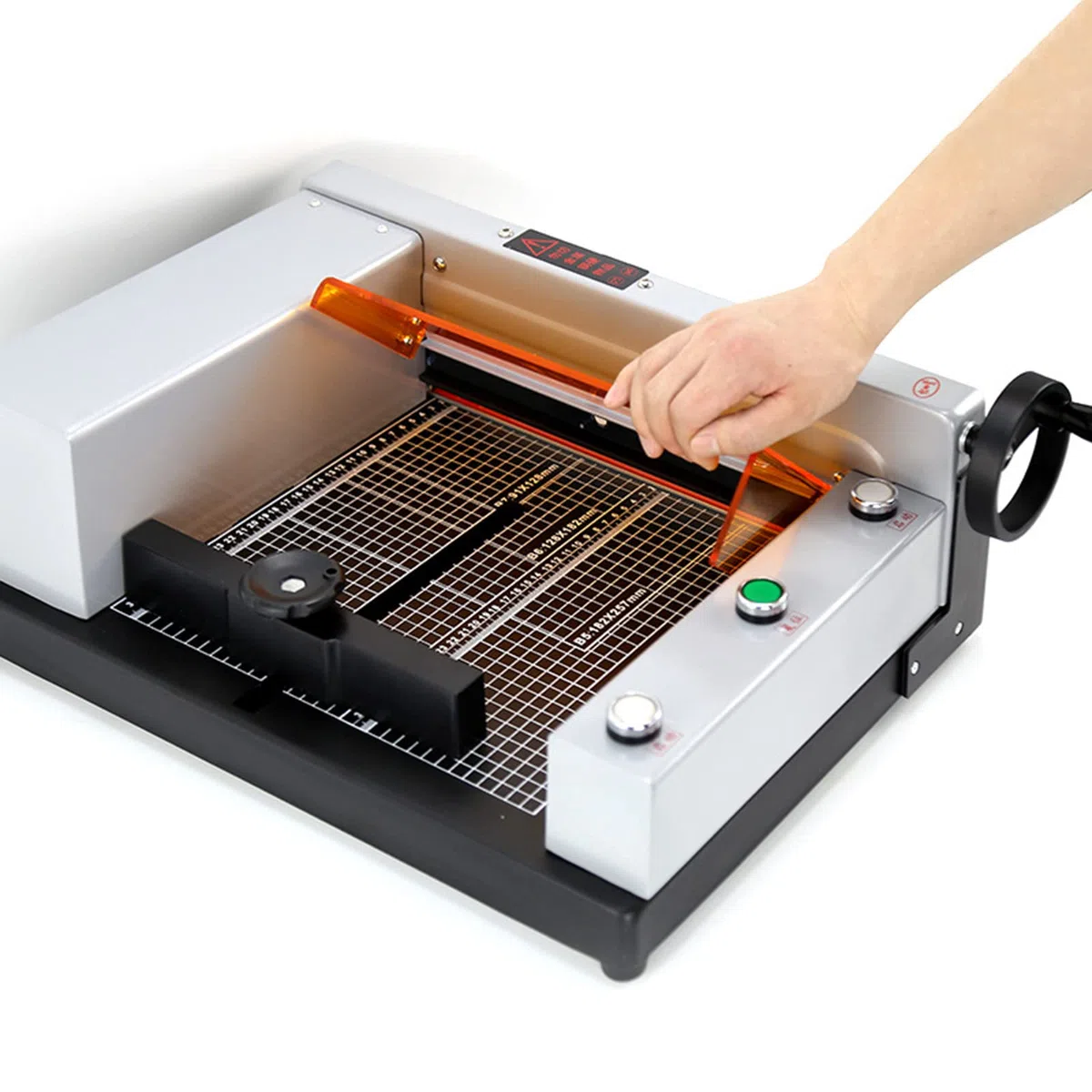 Elektrischer Papierschneider, robuster automatischer Trimmer für Karton, Leder und mehr, schneidet bis zu 40 mm, mit Gitterlinien, ideal für Büro, Zuhause und Schule