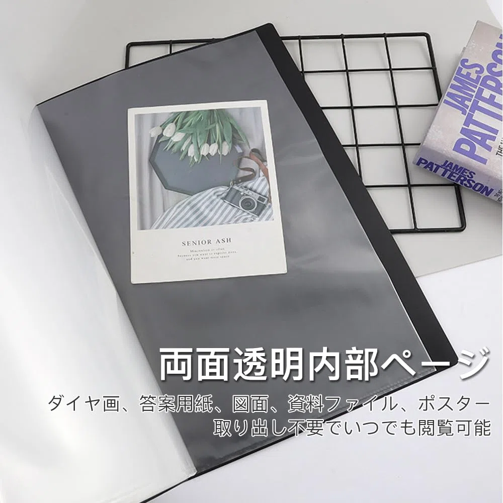 Mikankawa A3-Datei, vertikale Dokumentenmappe, 30 Seiten, für Diamantkunst, Poster, Blueprint, Testpapier, Malerei, Aufbewahrung (schwarz)