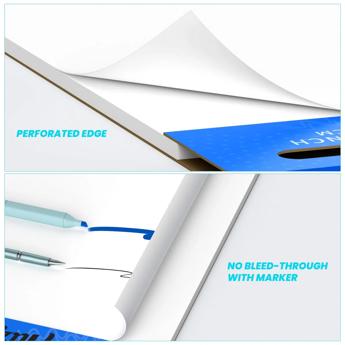 AILZFEI Flipchart-Papier für Lehrer, klebriges Staffelei-Block, 63,5 x 76,2 cm, Klebestreifen oben und in der Mitte, groß, selbstklebend, 30 Blatt/Block, 6 Blöcke, widersteht Durchlaufen von Markern