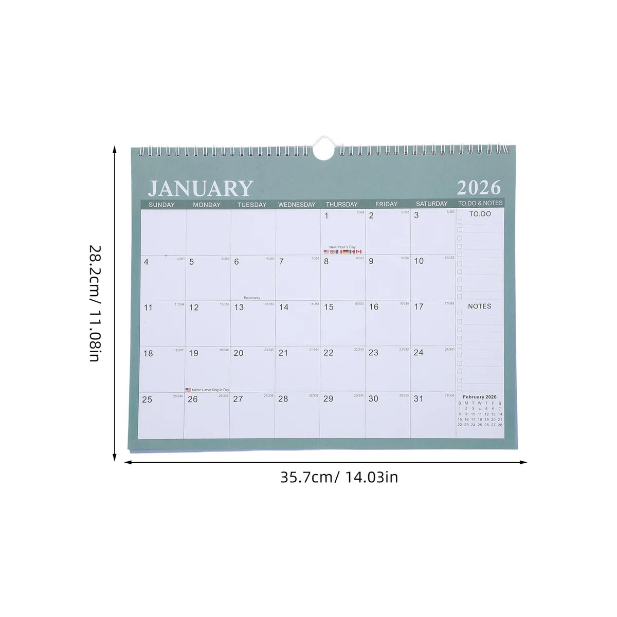 Alipis Querformat Wandkalender Monatsplaner Jahreskalender mit Internationalen Feiertagen für Homeoffice Planer mit Notizfeldern zum Aufhängen