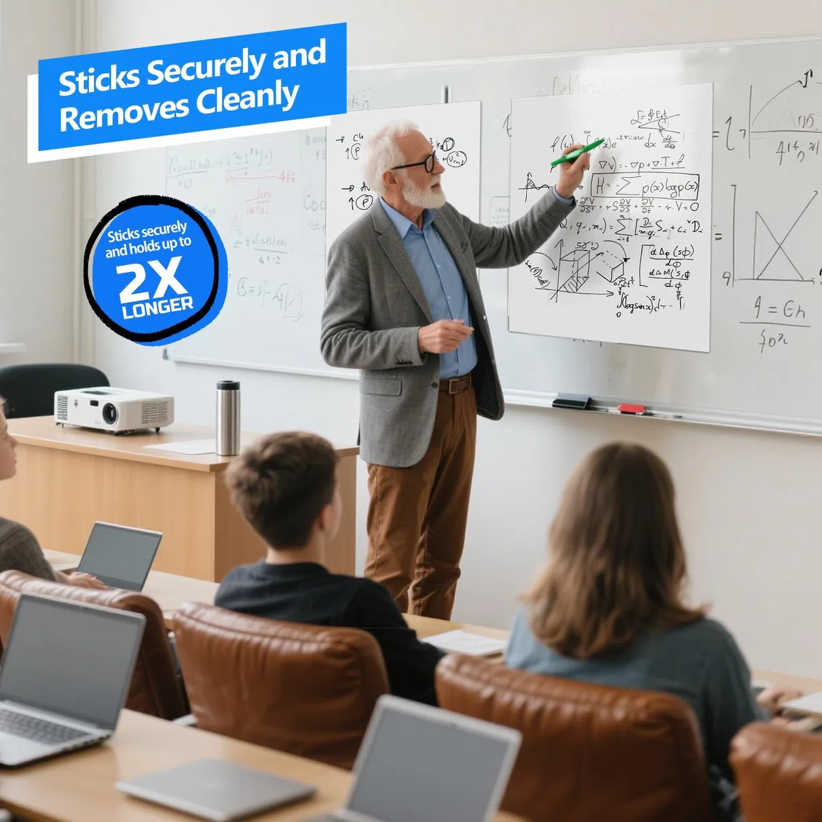Nortix Klebriges Staffeleiblock, Flipchart-Papier, 50,8 x 58,4 cm, 30 Blatt/Block, 6 Blöcke, Kartenpapier für Lehrer, super klebend und blutungsbeständig, großes selbstklebendes Staffeleipapier für