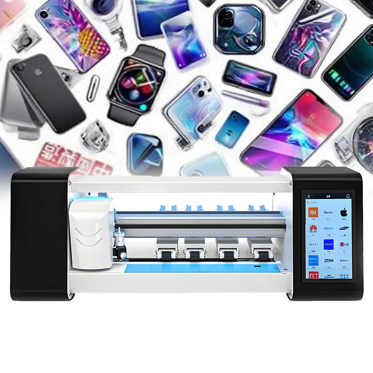Schneidemaschine Für Handy-Displayschutzfolien | Automatische Folienschneidemaschine Mit Touchscreen, Über 26.000 Integrierten Vorlagen, Unterstützt 17 Sprachen, Geeignet Für Handys,Tablets.